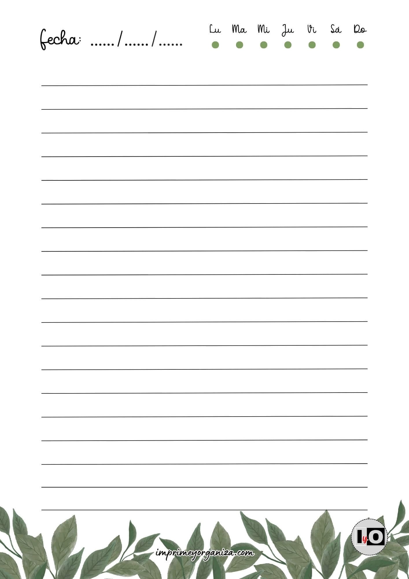 Hoja rayada hojas verdes