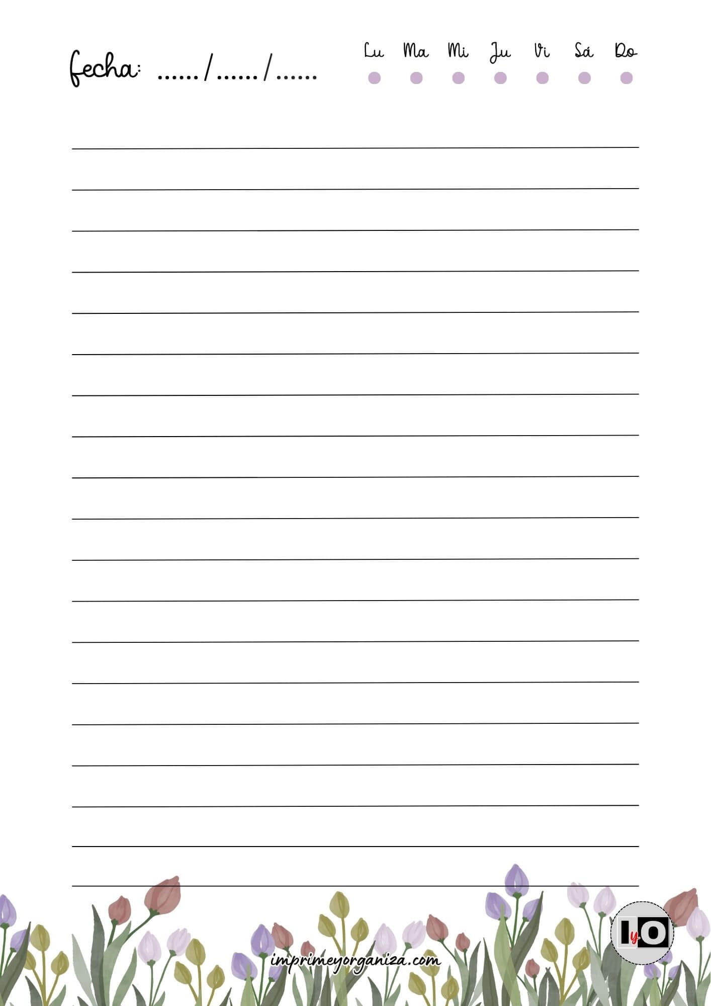 Hoja rayada tulipanes