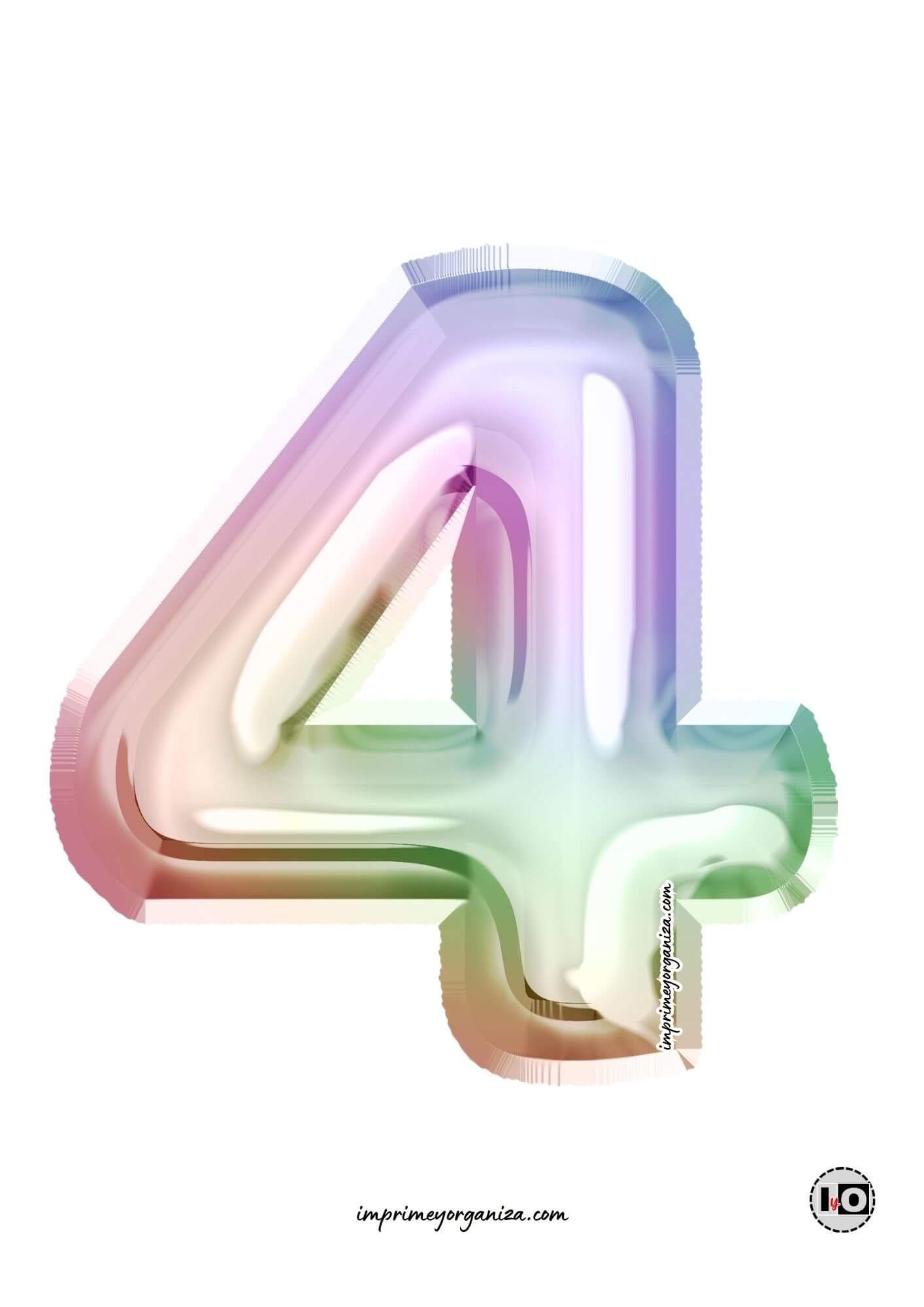 Número 4 arco iris