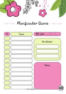 Planificador Diario cute flower fucsia