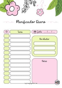 Planificador Diario cute flower pink