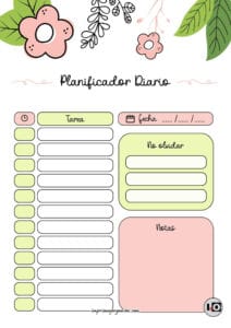 Planificador Diario cute flower rosa