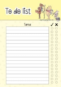 To do list Winnie and friends