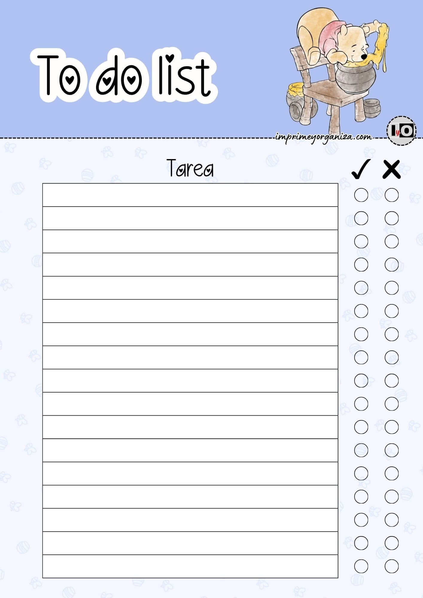To do list Winnie tarros