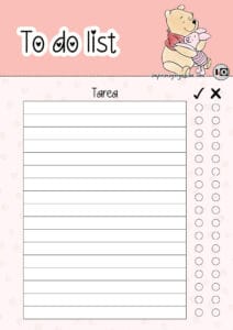 To do list Winnie y Piglet