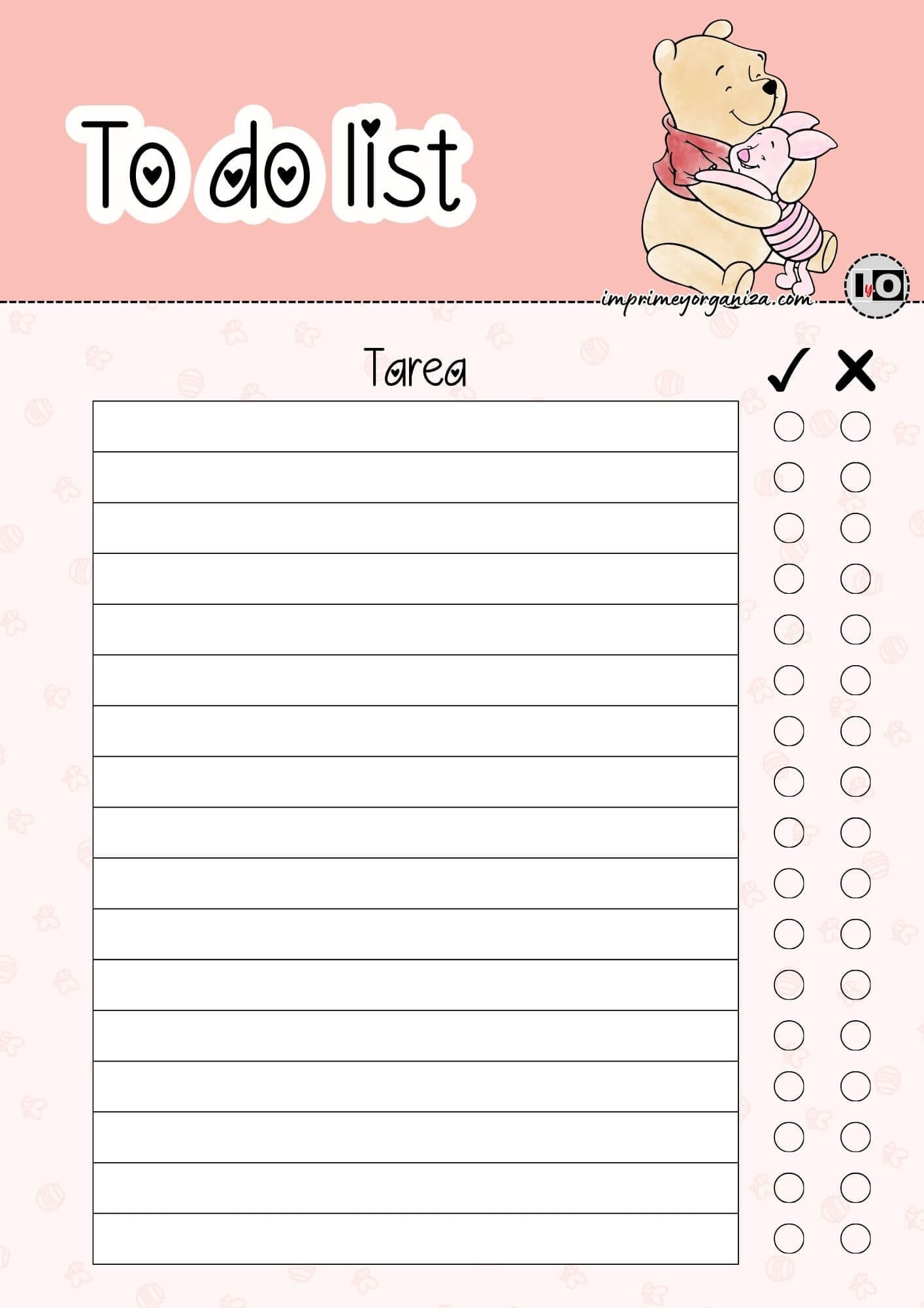 To do list Winnie y Piglet