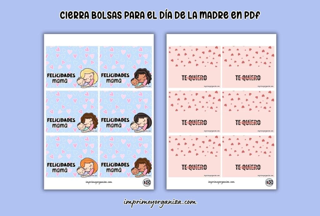 cierra bolsas día de la madre imprimibles gratis