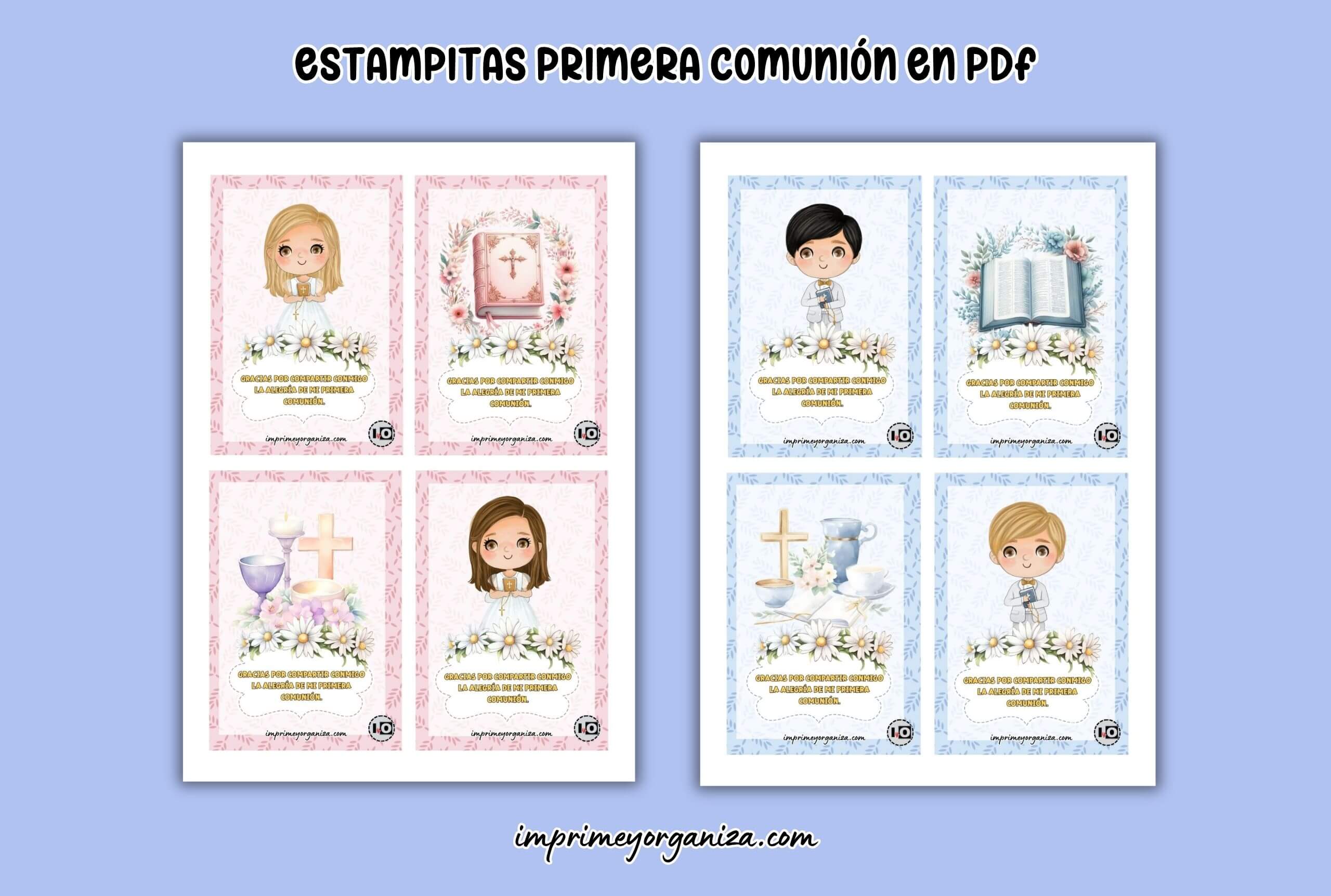 estampitas de primera comunión para imprimir gratis