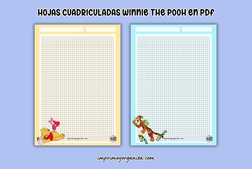 hojas cuadriculadas winnie the pooh en pdf gratis