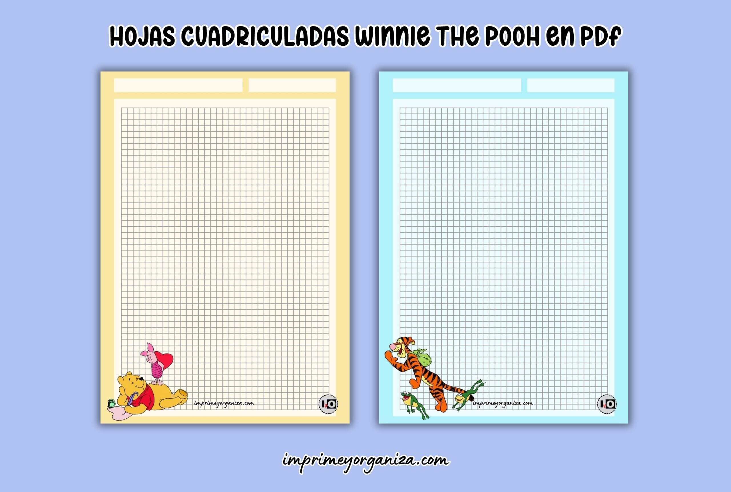 hojas cuadriculadas winnie the pooh en pdf gratis