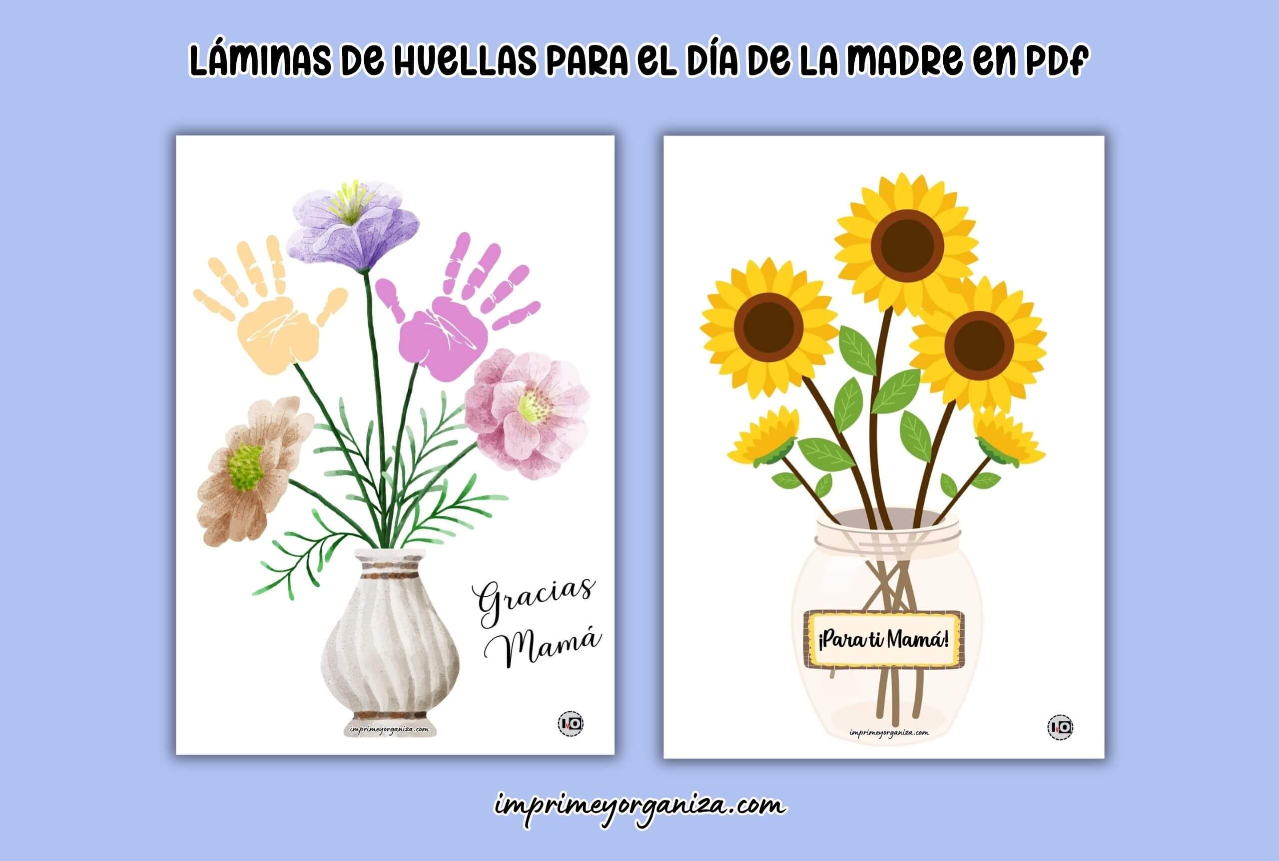 láminas de huellas para el día de la madre imprimibles gratis