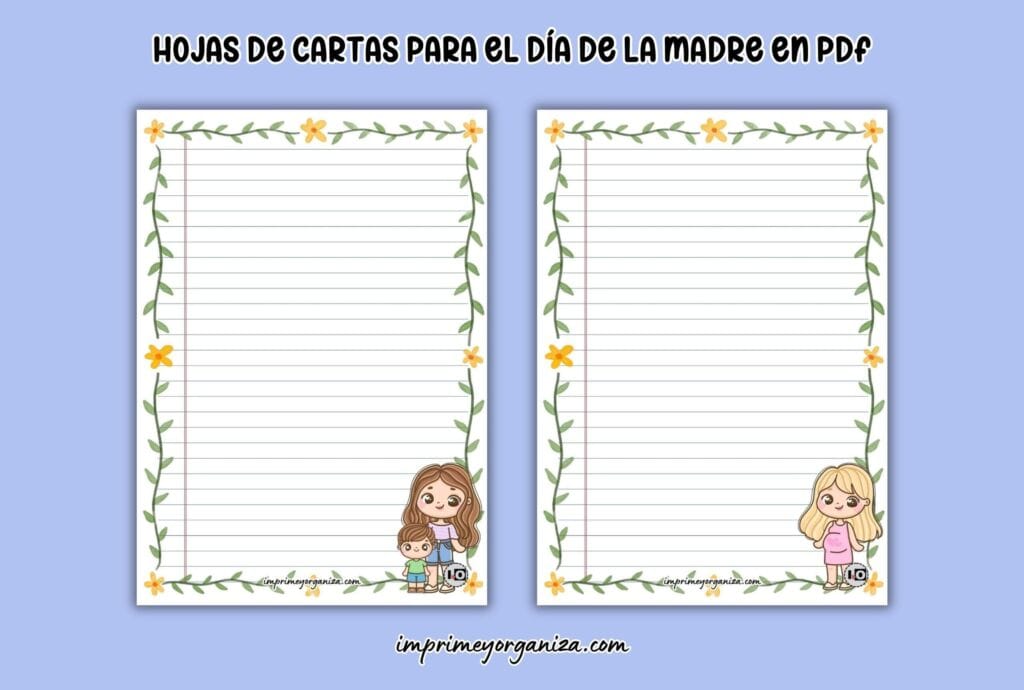 hojas de cartas para el día de las madres