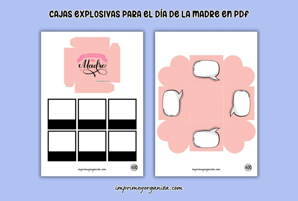 mini cajas explosivas día de la madre imprimibles gratis