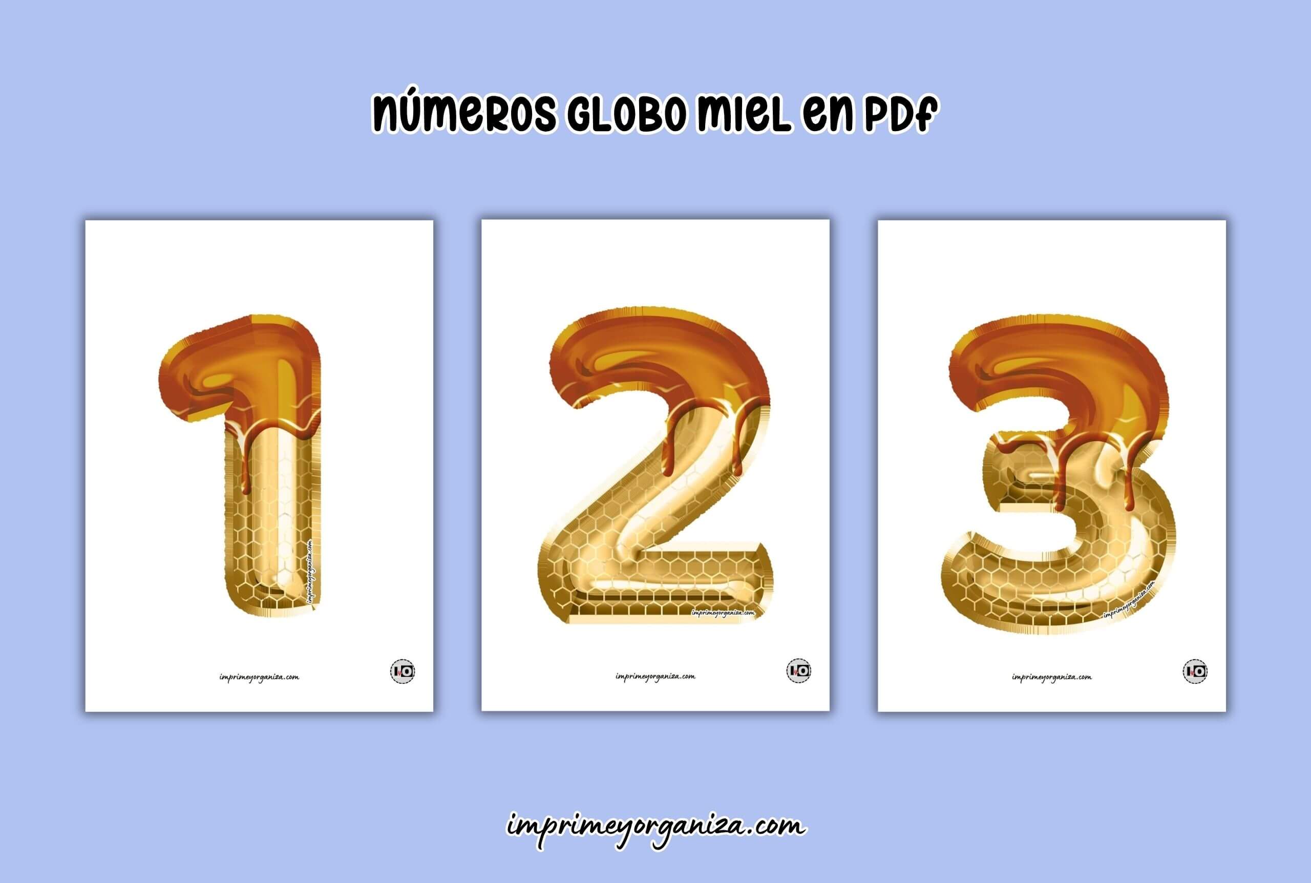 números globo miel para imprimir gratis