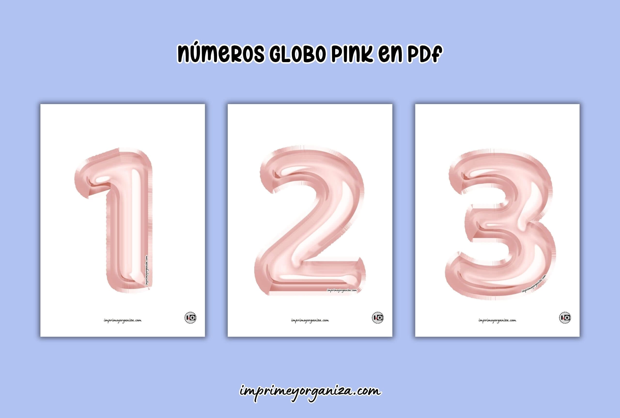 números globo pink para imprimir gratis
