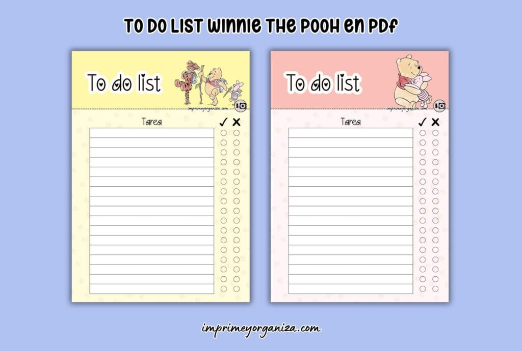 to do list winnie the pooh en pdf gratis