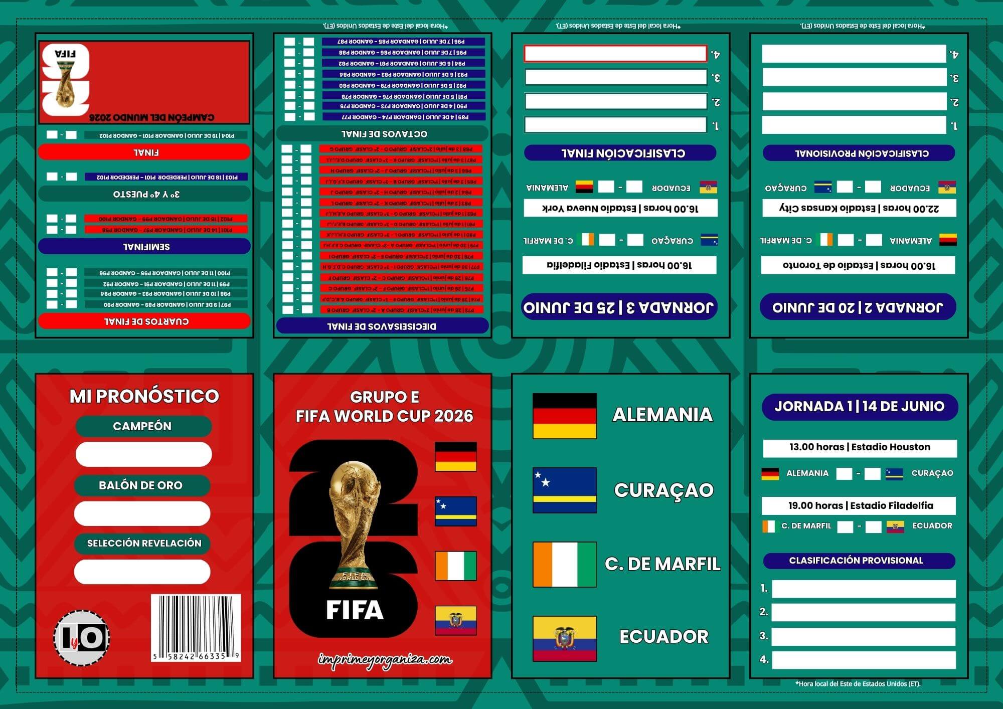 Fixture Grupo E Mundial
