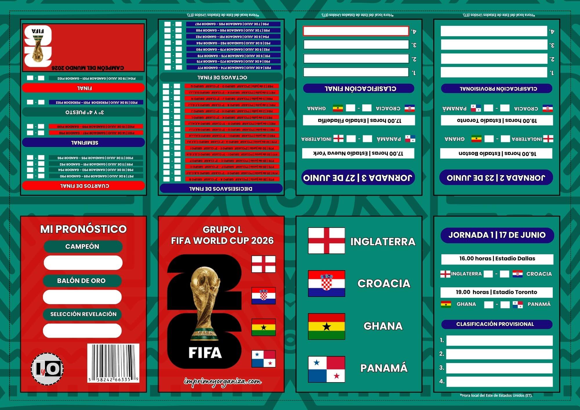 Fixture Grupo L Mundial