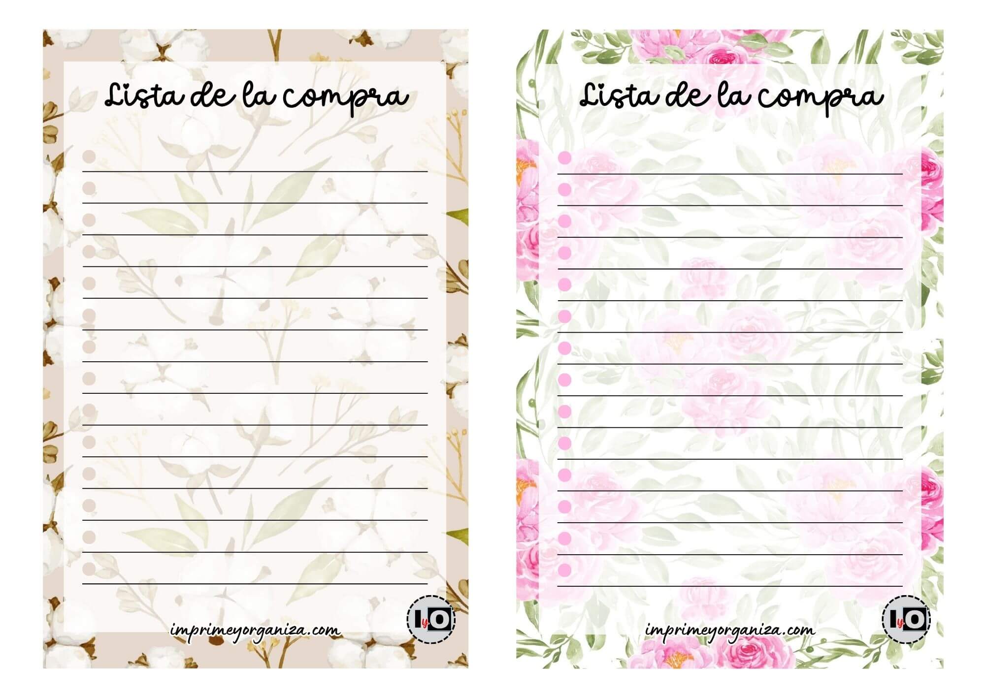 Listas de la compra florales
