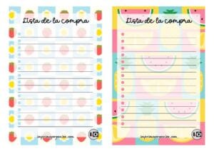 Listas de la compra frutales