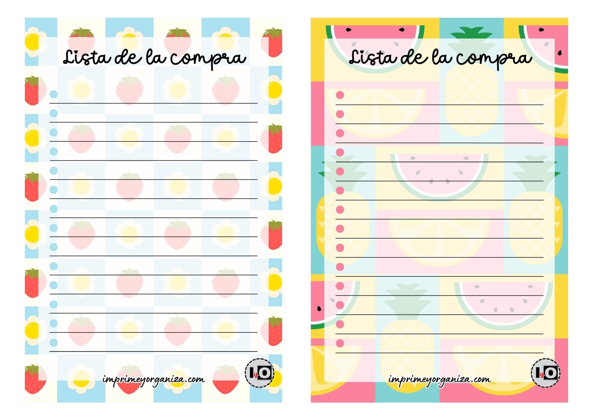 Listas de la compra frutales