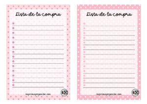 Listas de la compra pink