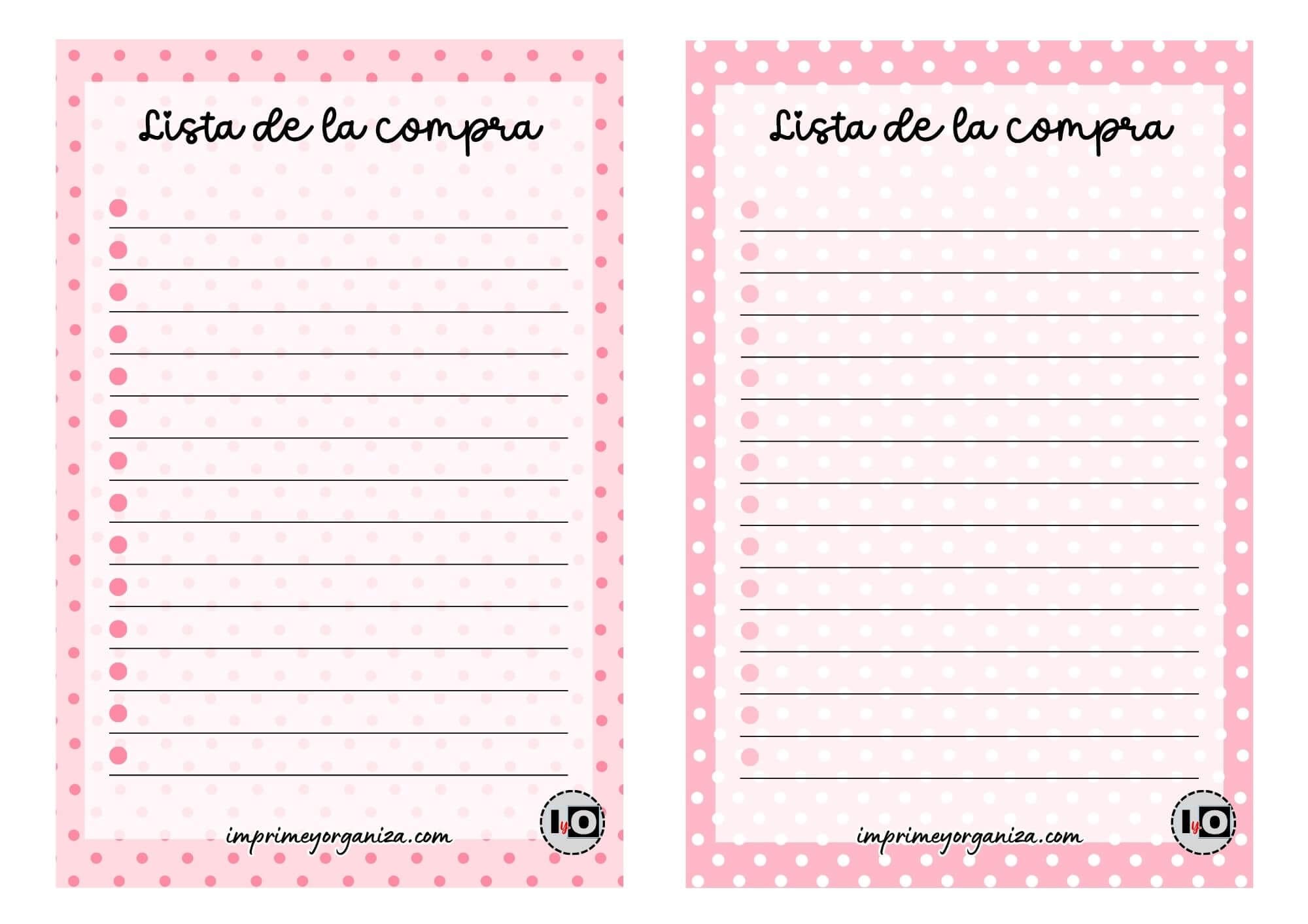 Listas de la compra pink