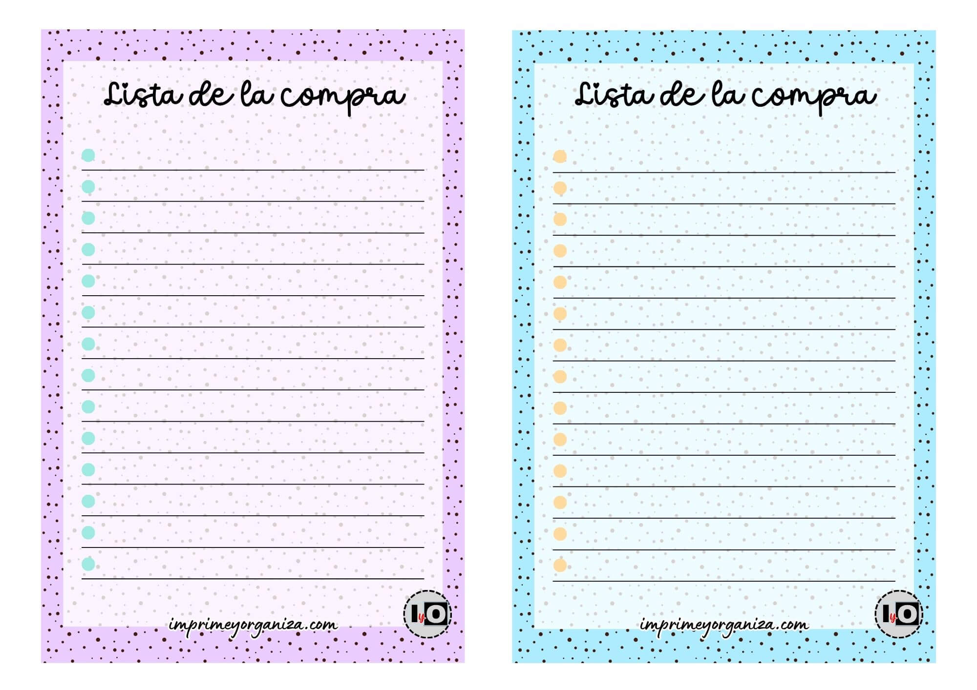 Listas de la compra punteadas