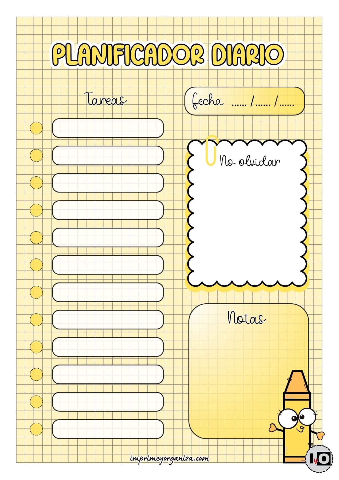 Planificador Diario Crayola Amarillo