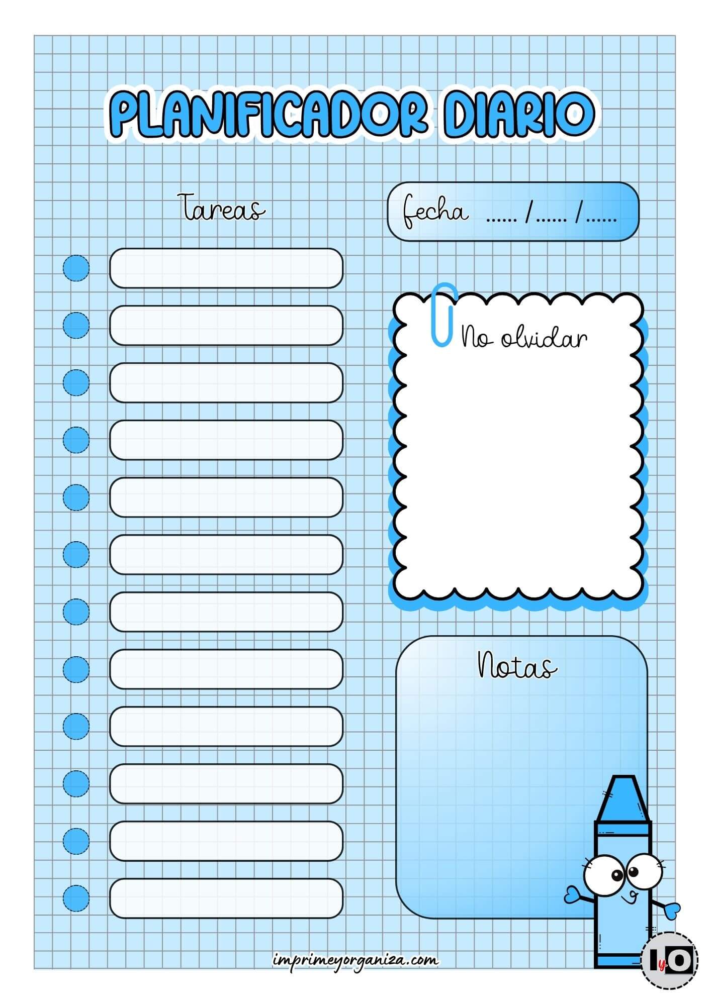 Planificador Diario Crayola Azul
