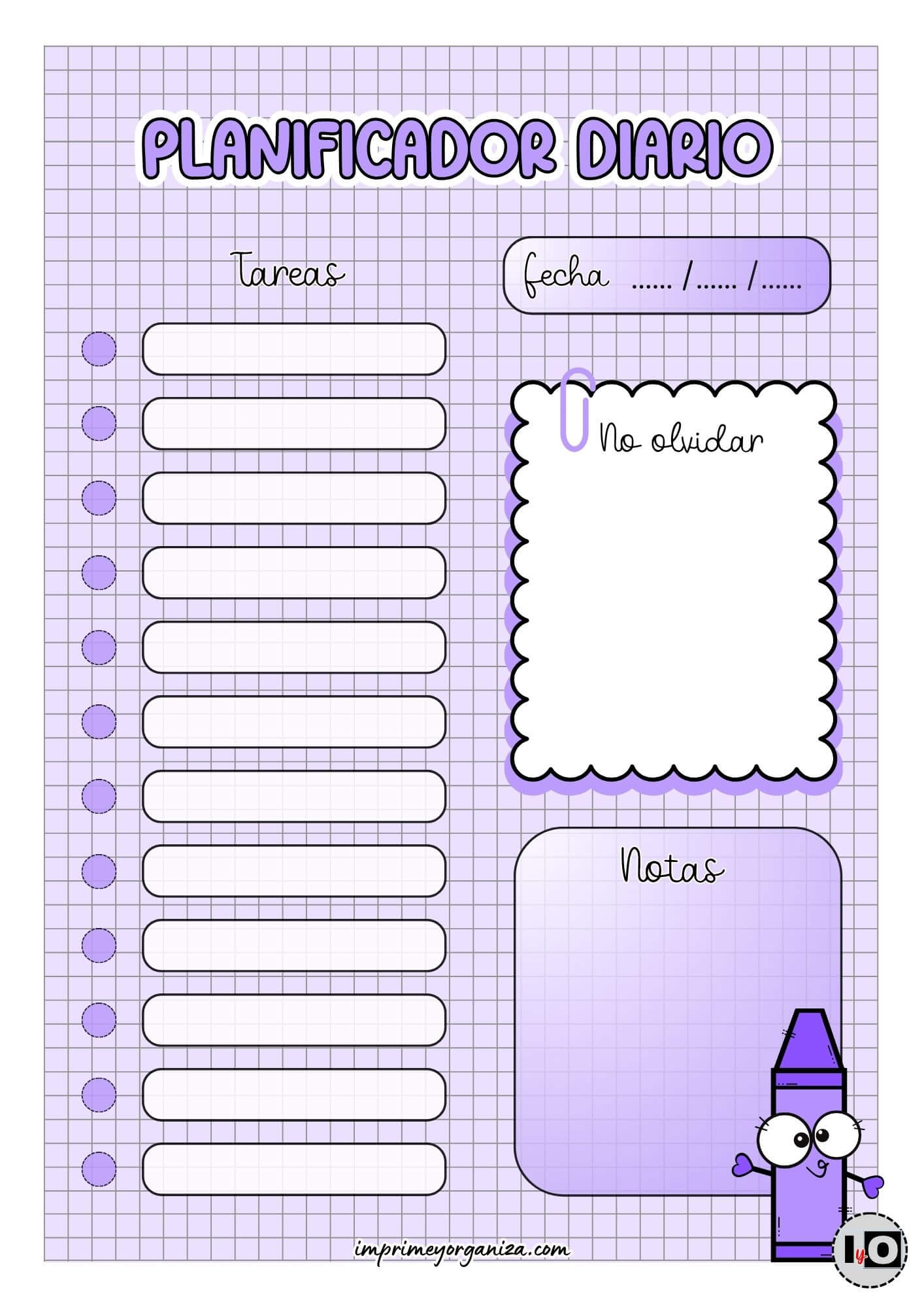 Planificador Diario Crayola Lila