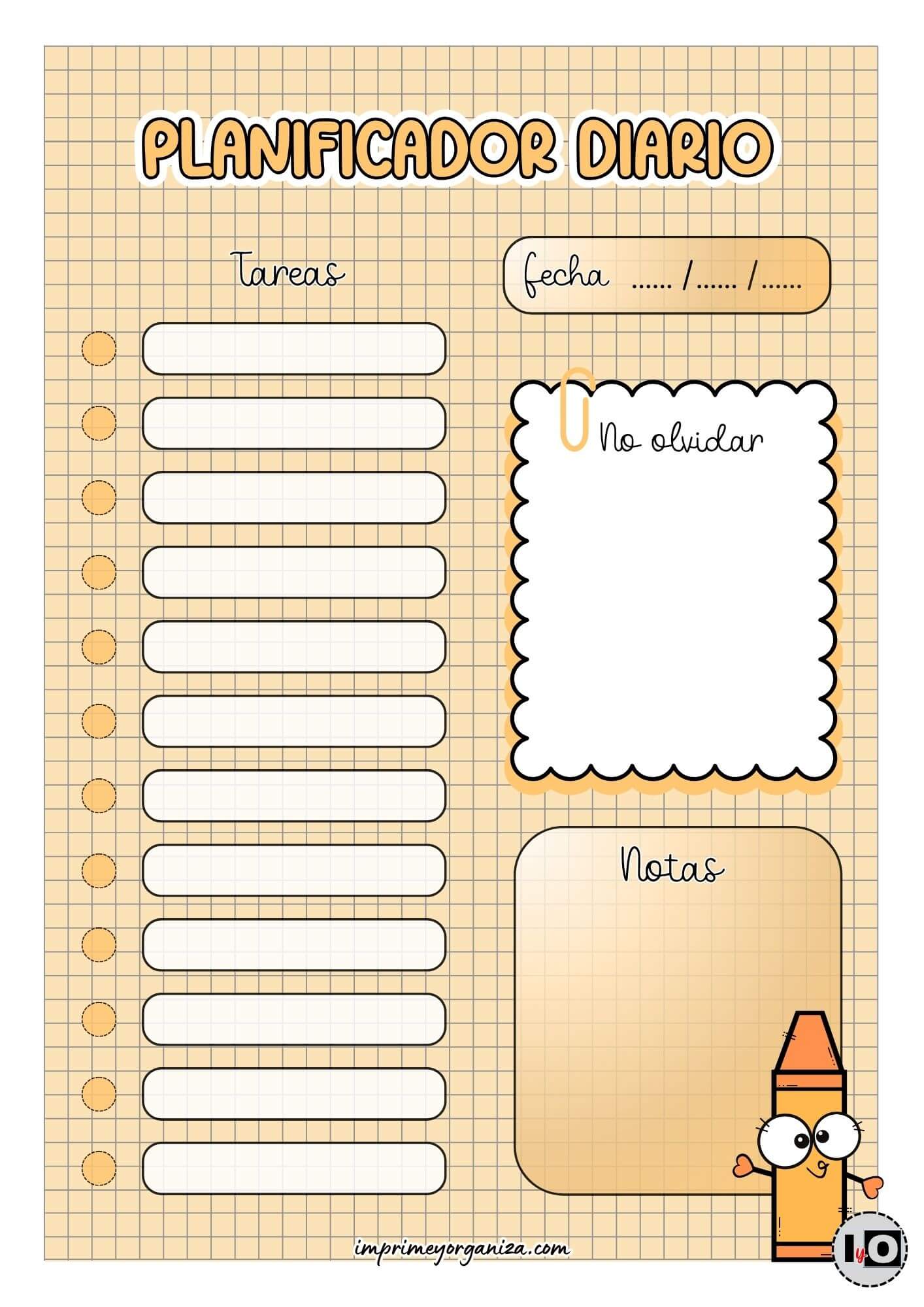 Planificador Diario Crayola Naranja