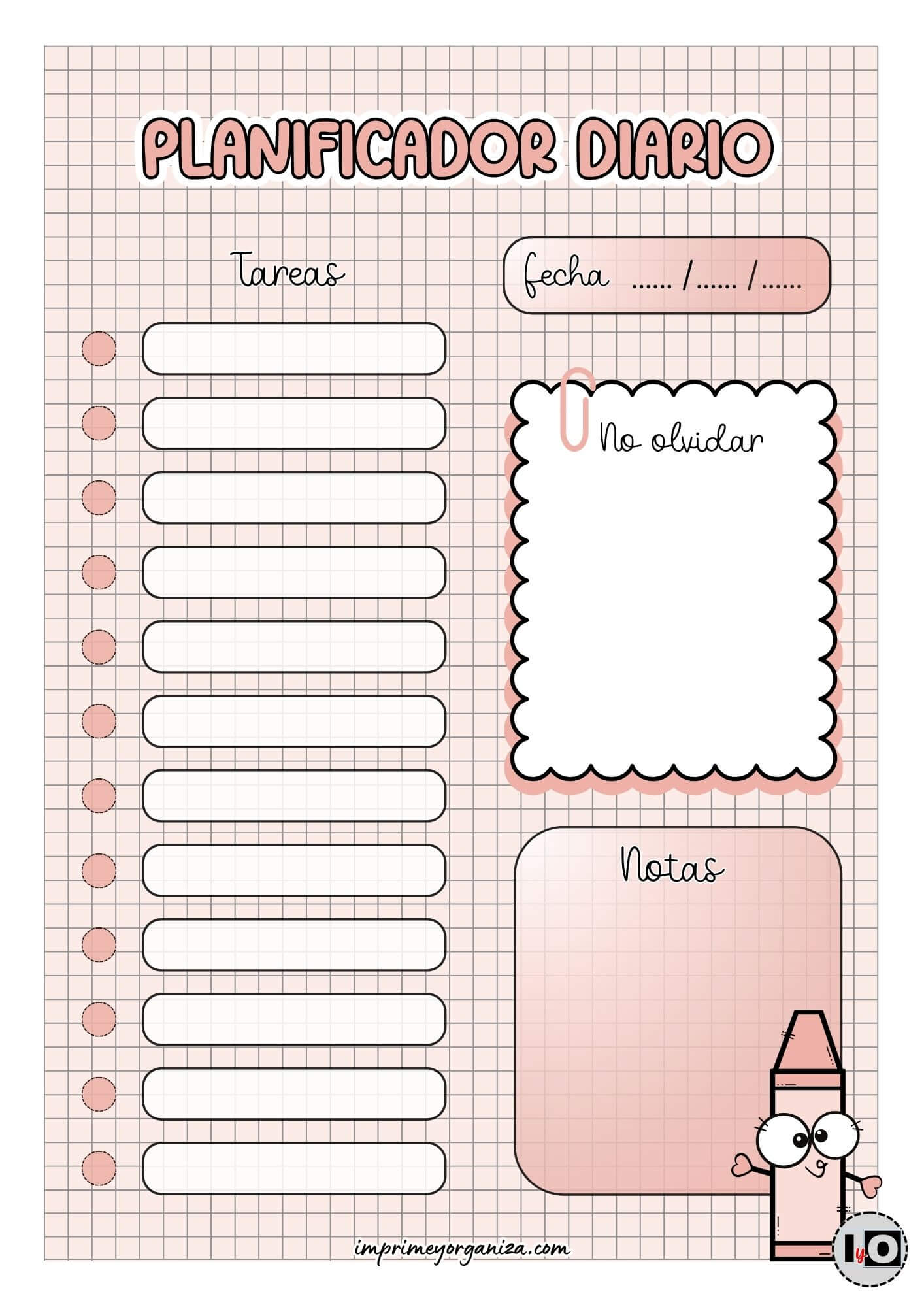 Planificador Diario Crayola Nude