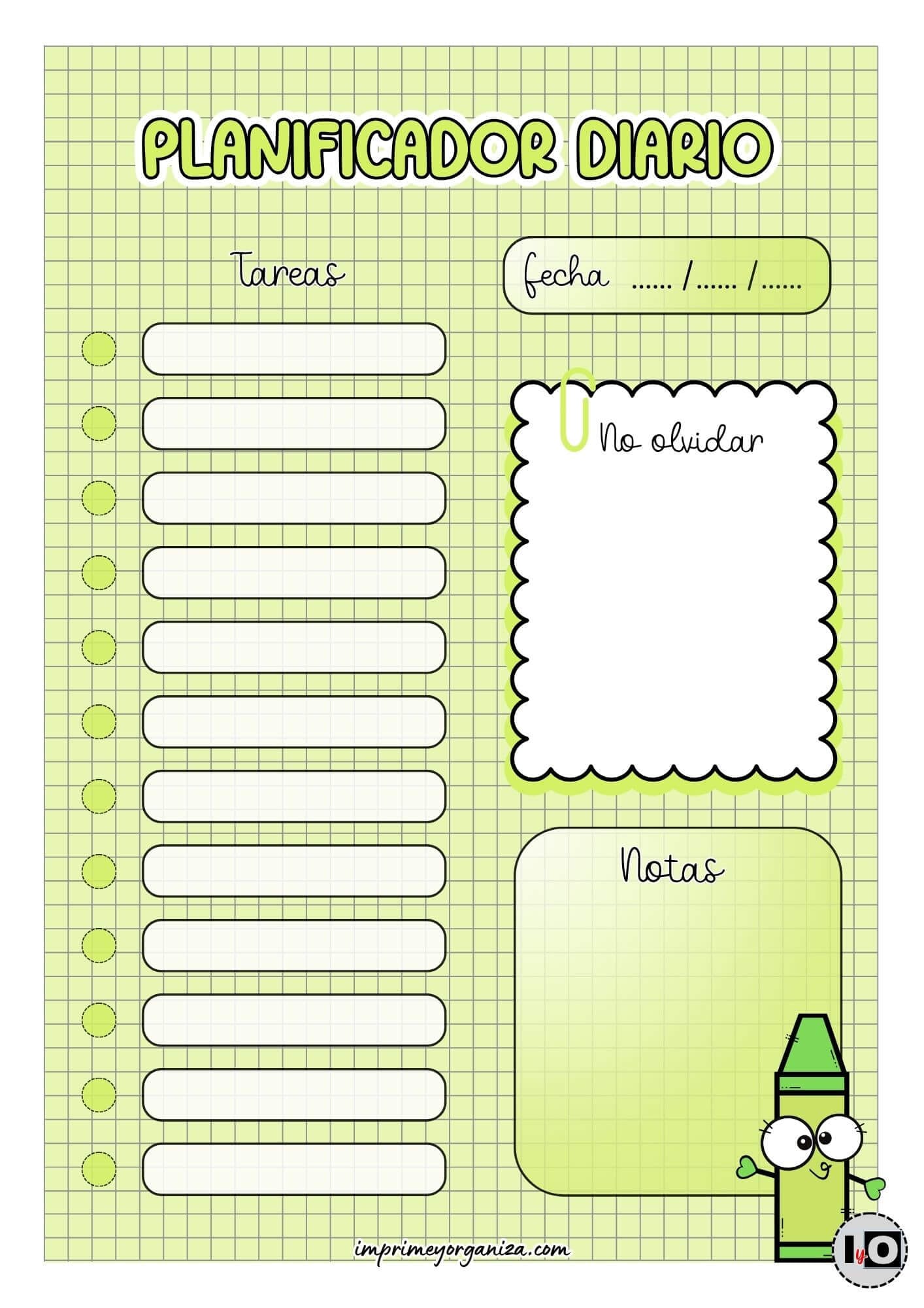 Planificador Diario Crayola Verde