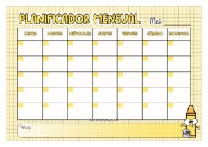 Planificador Mensual Crayola Amarillo