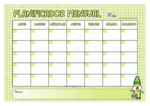 Planificador Mensual Crayola Verde