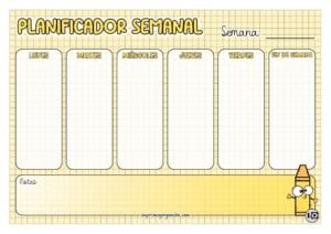 Planificador Semanal Crayola Amarillo