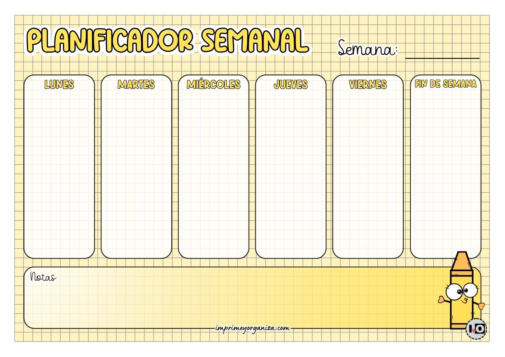 Planificador Semanal Crayola Amarillo