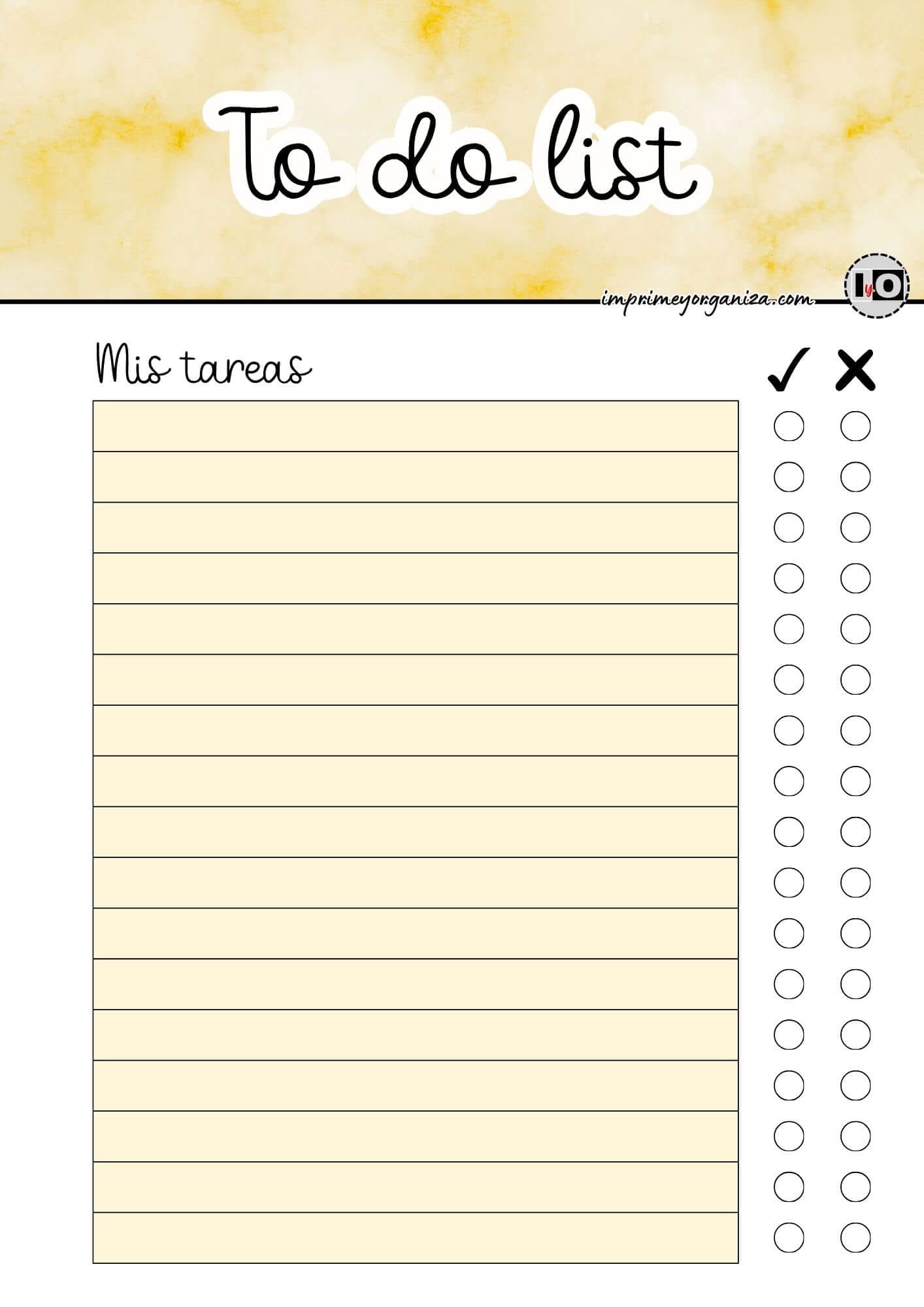 To do list acuarela amarilla