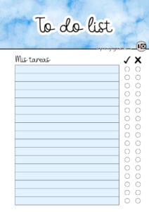 To do list acuarela azul