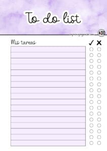 To do list acuarela lila