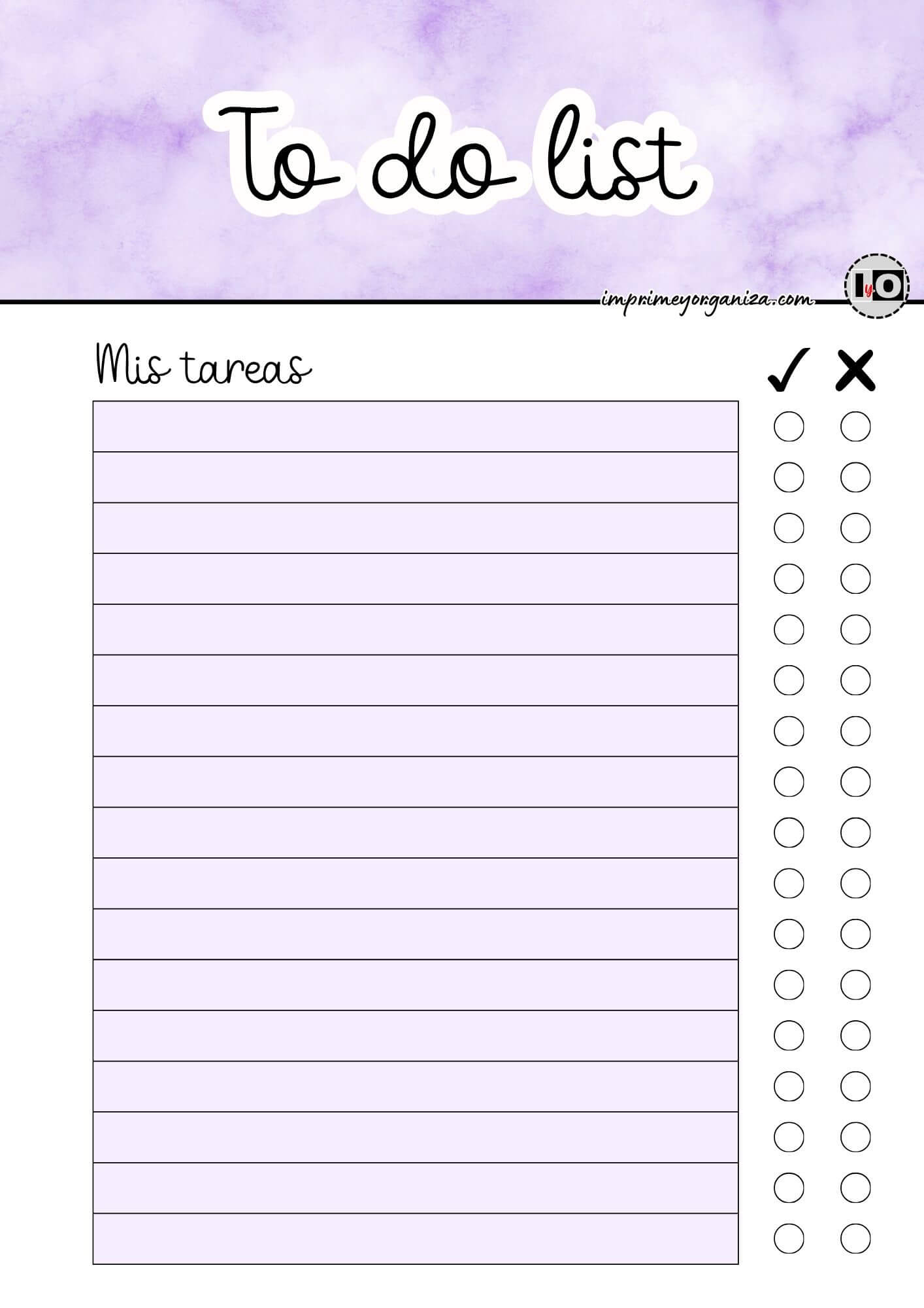 To do list acuarela lila