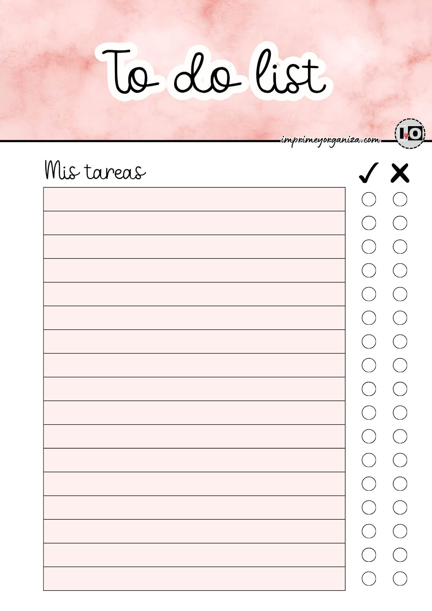 To do list acuarela rosa