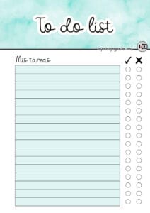 To do list acuarela turquesa