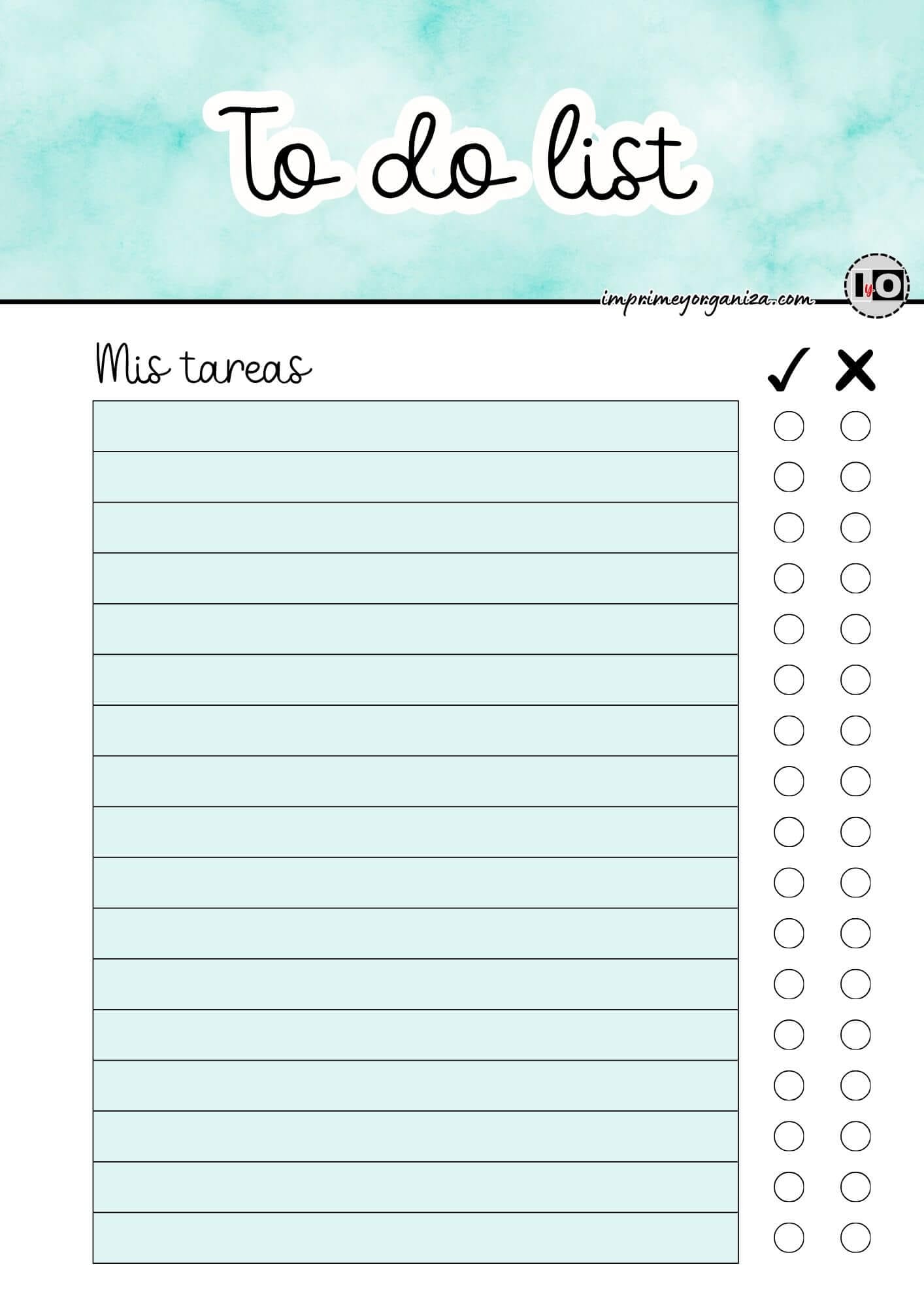 To do list acuarela turquesa