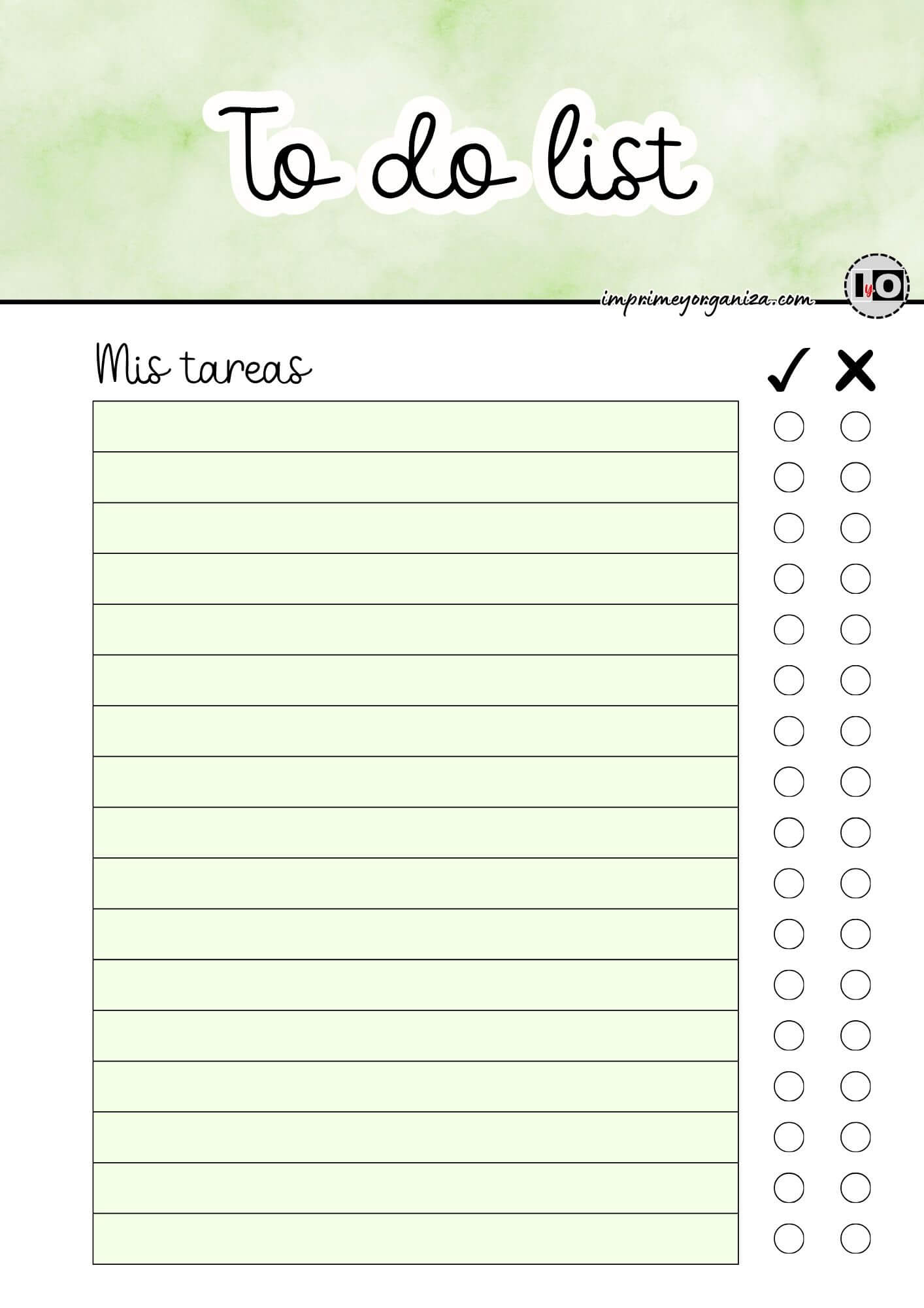 To do list acuarela verde