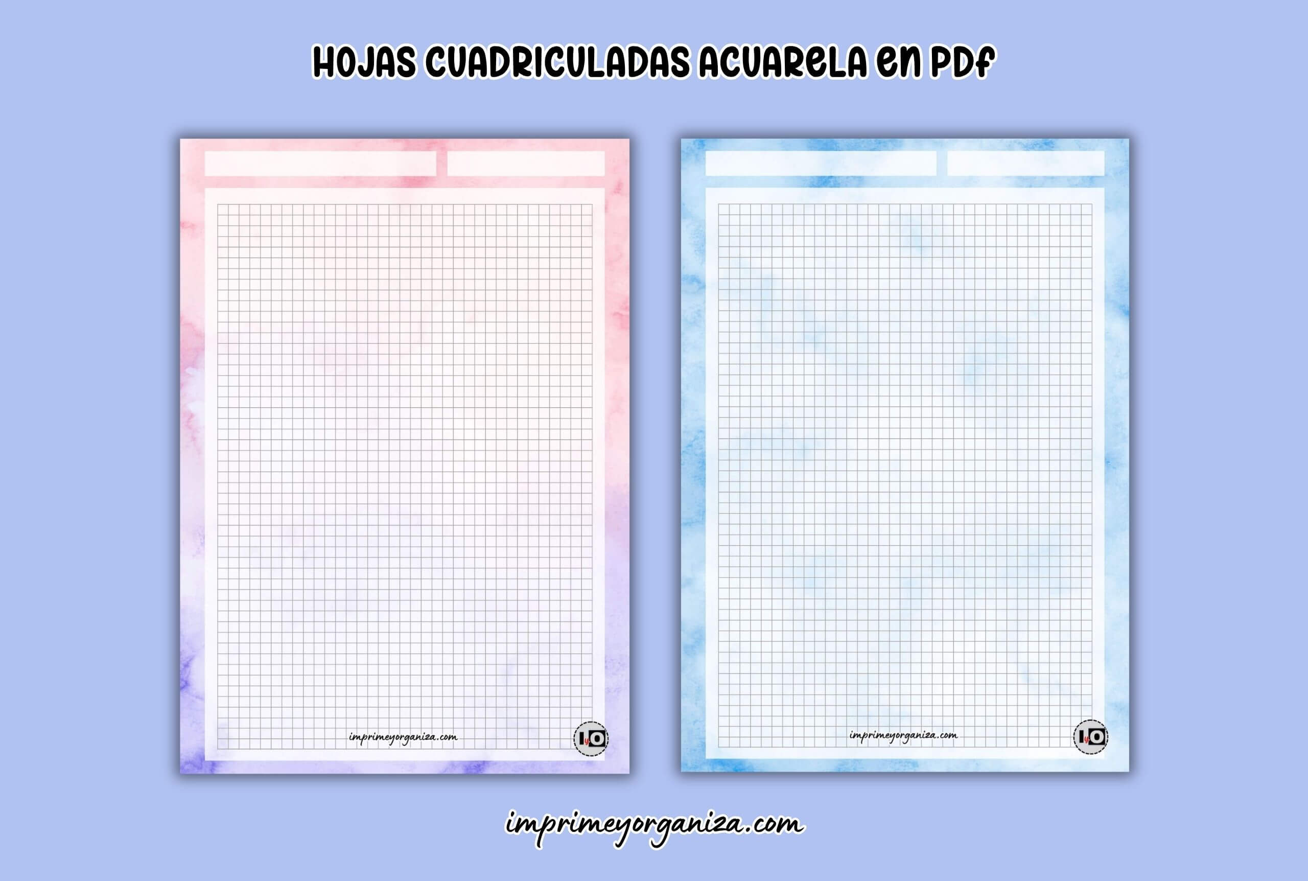 hojas de cuadros acuarela imprimibles gratis