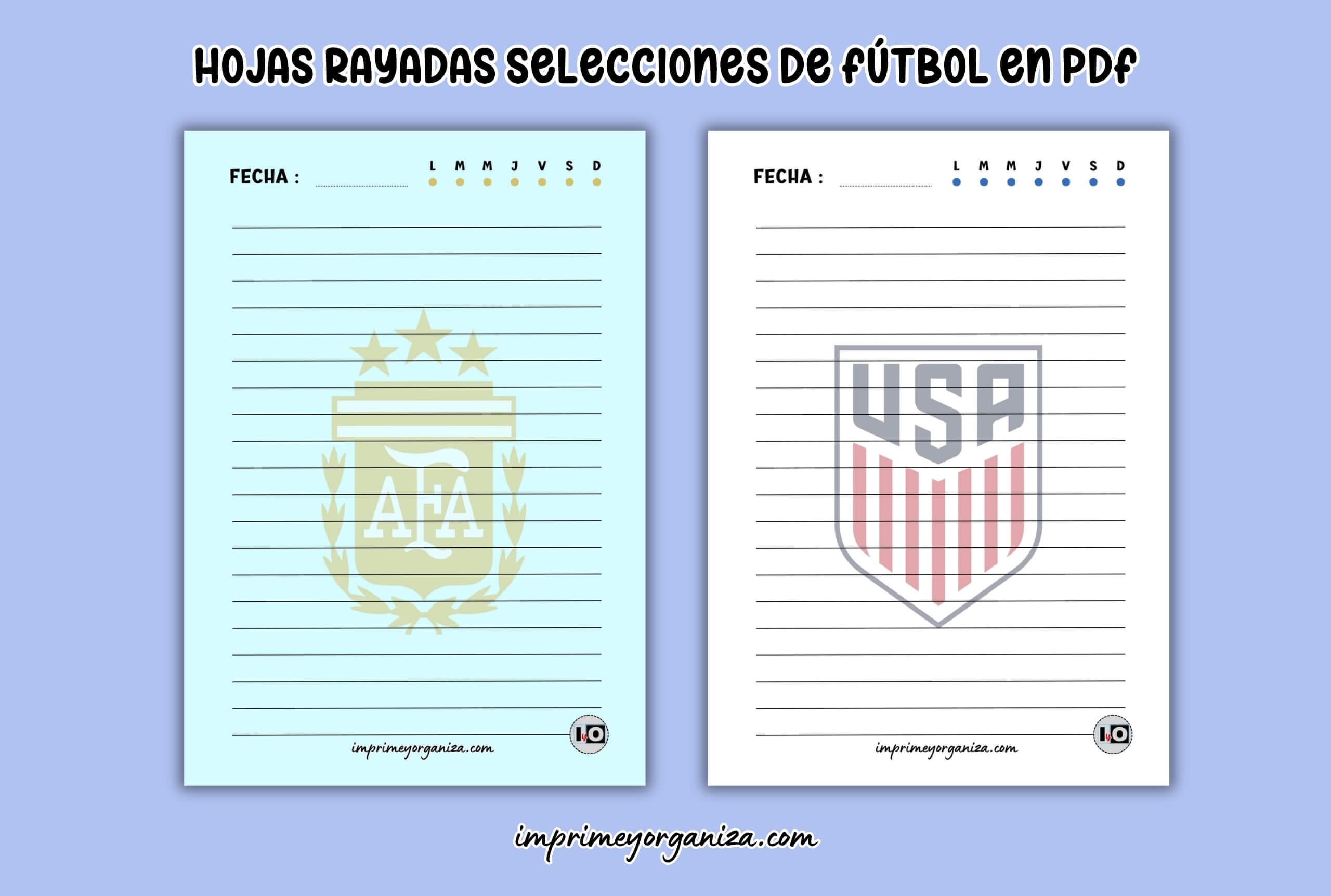 hojas de notas rayadas selecciones de fútbol para imprimir gratis
