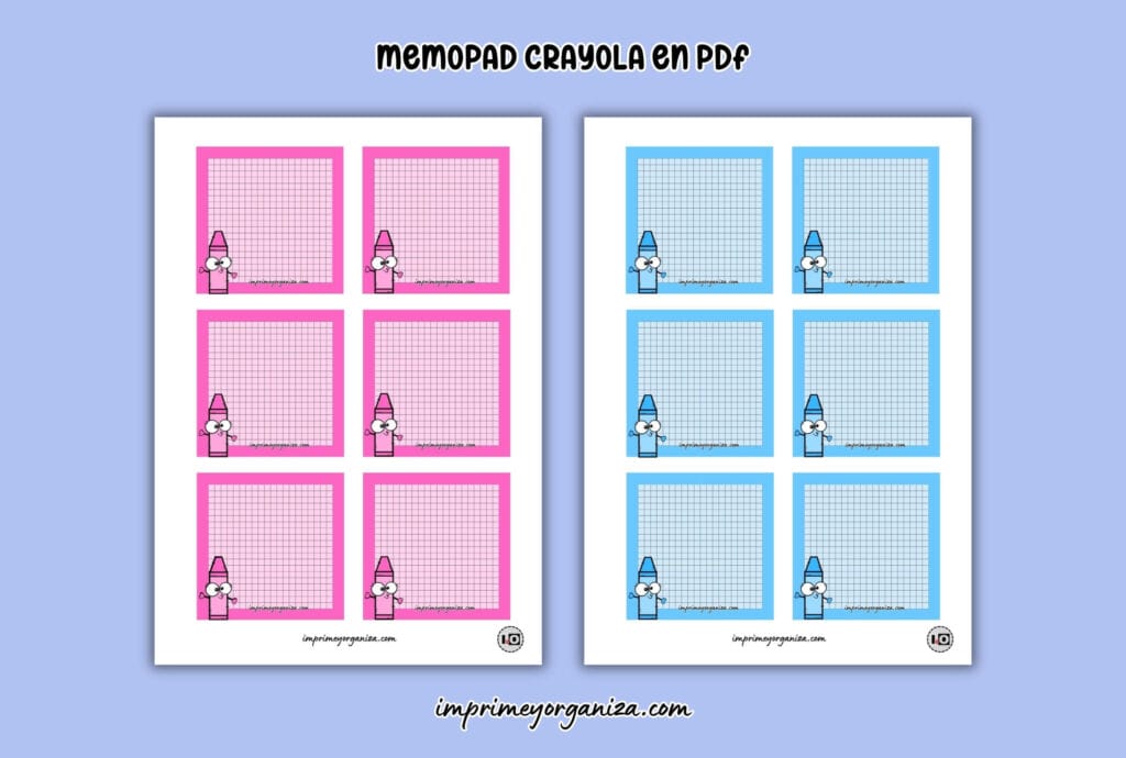 memopad crayola para imprimir gratis