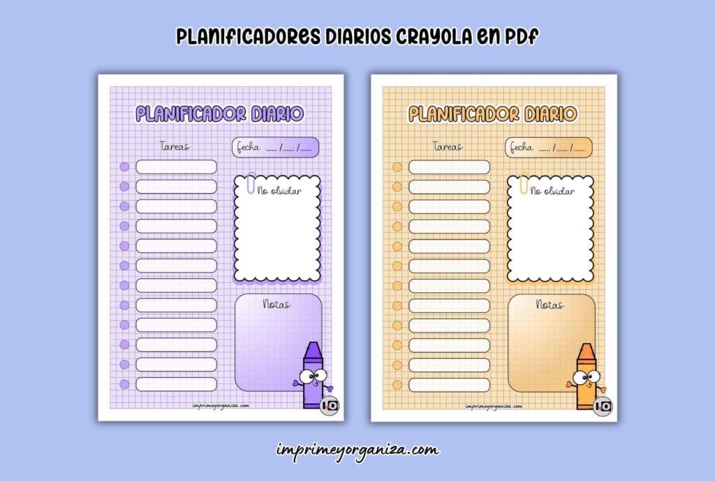 planificadores diarios crayola para imprimir gratis